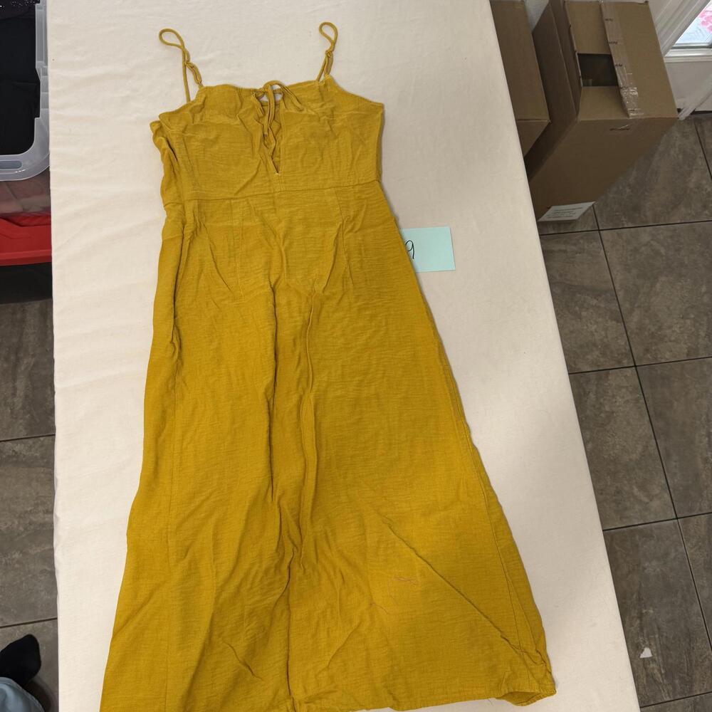 H&M Mustard Yellow Spaghetti Strap Dress Size Medium - Picture 8 of 8